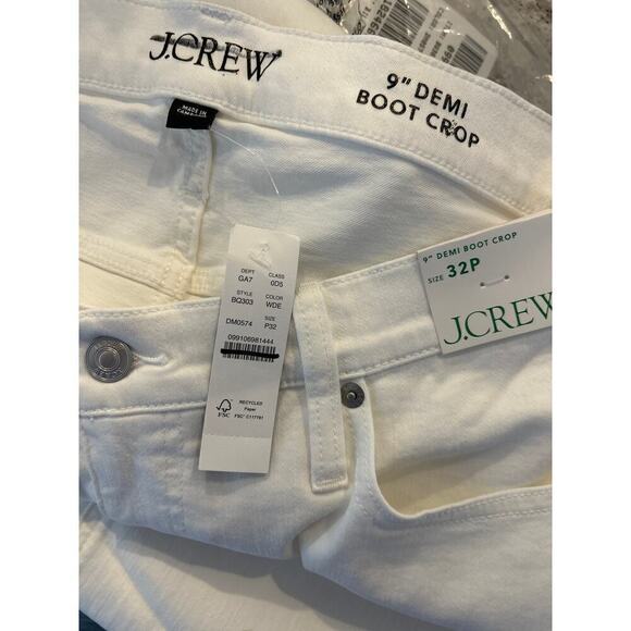 J. Crew Petite Demi 9” Boot Crop Jeans white wash Size 32 - Picture 6 of 6